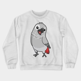 Kawaii gray parrot Crewneck Sweatshirt